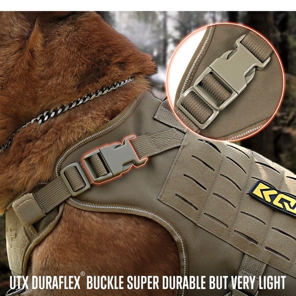 KQP Tactical Dog Harness for Small Dogs No Pull,Military Dog Molle Vest - Picture 3 of 9